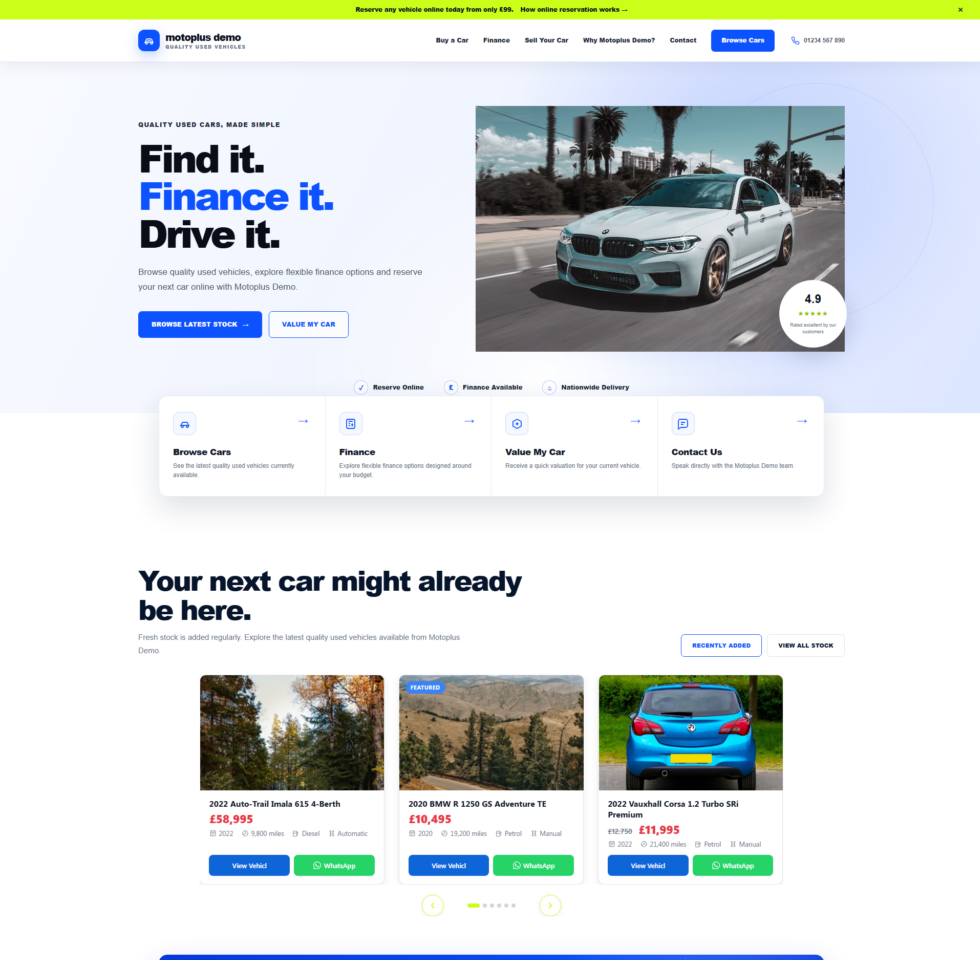 Dealer website powered by Motoplus